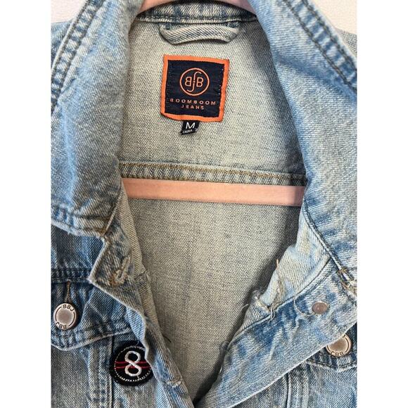 Boom Boom Jeans Jacket Size MED Patches Fun Unique - Picture 5 of 6